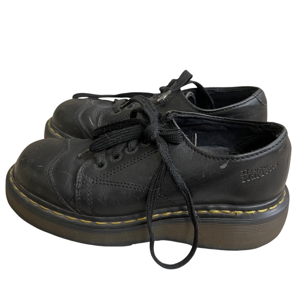 Dr Martens 8651 Made in England 5/USA 7 Black Leather Cap Toe Oxfords Women's
